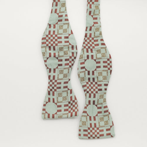 Mint Green Tiles Silk Bow Tie