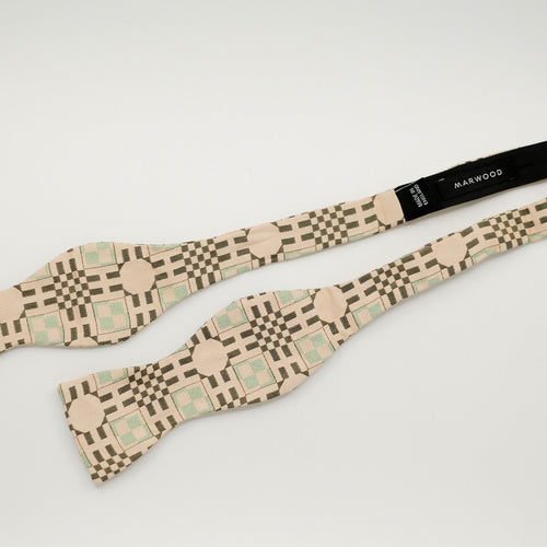 Peach Tiles Silk Bow Tie