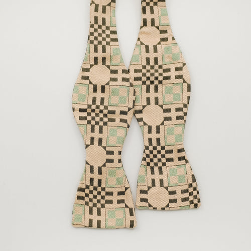 Peach Tiles Silk Bow Tie