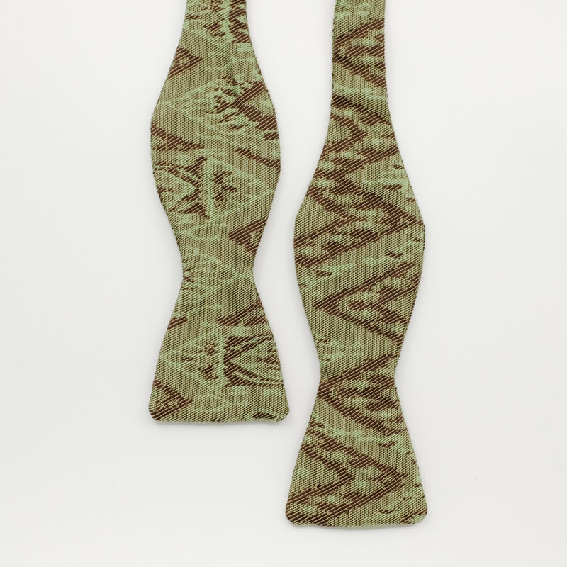 Green 'Ikat' Design Weave Bow Tie