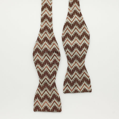 brown zig zag bow tie