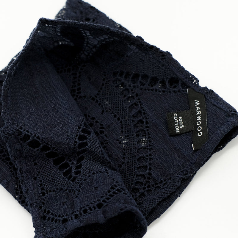 Navy Geo Lace Pocket Square