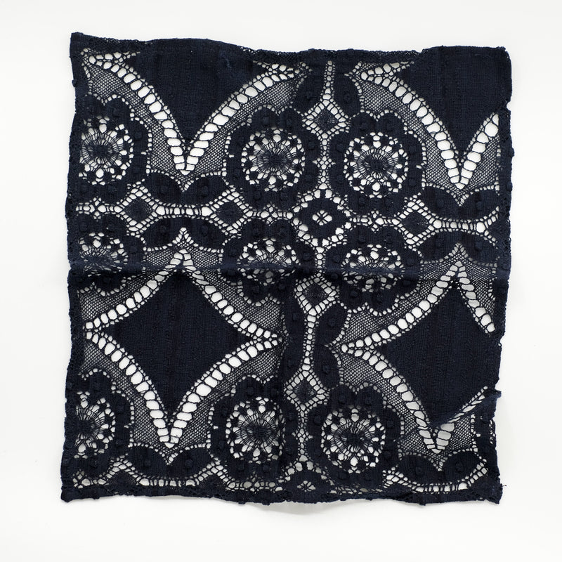 Navy Geo Lace Pocket Square