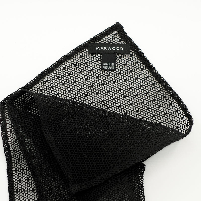 Black mesh pocket square 