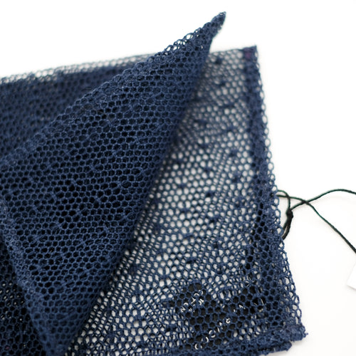 Navy Mesh Lace Pocket Square