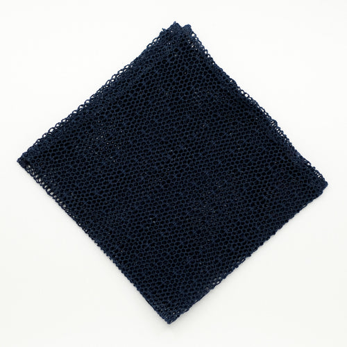 Navy Mesh Lace Pocket Square