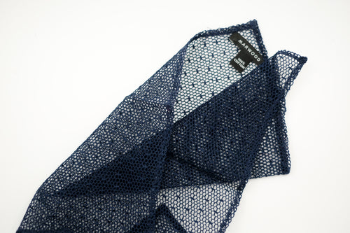 Navy Mesh Lace Pocket Square
