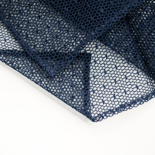 Navy Mesh Lace Pocket Square