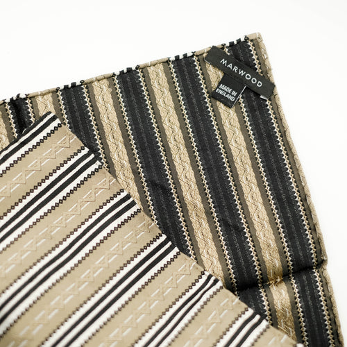 Gold Stripe Jacquard Pocket Square