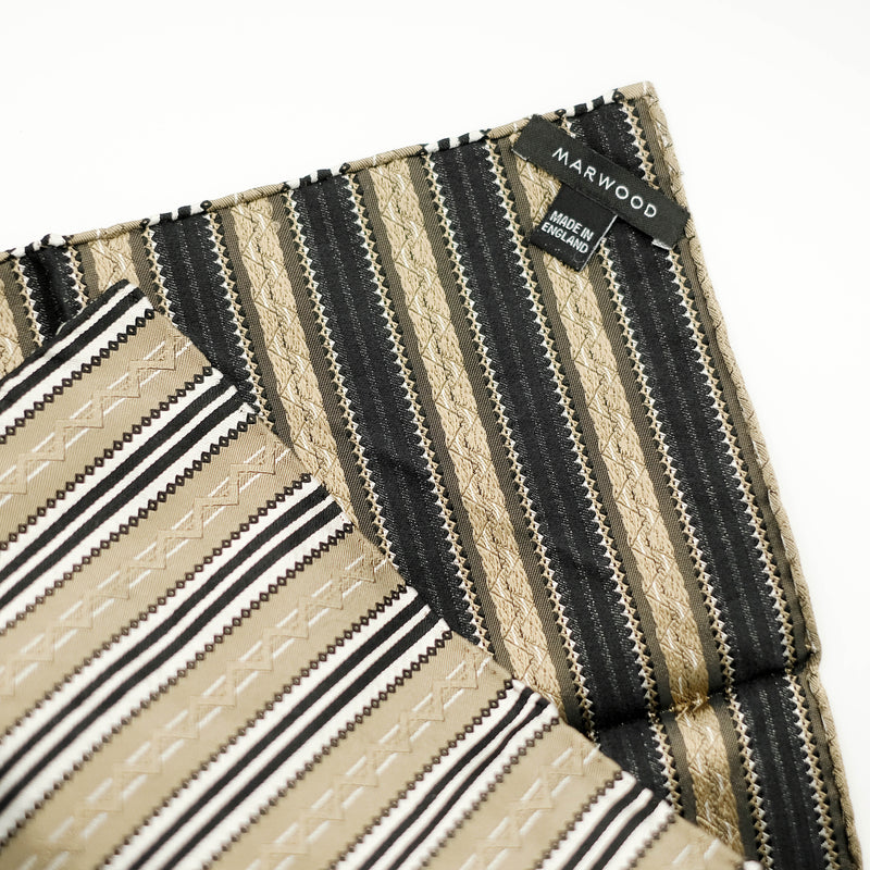 Gold Stripe Jacquard Pocket Square