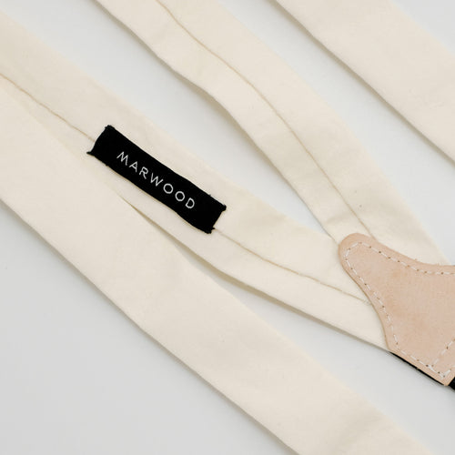 Cream Swiss Cotton Braces / Suspenders Clips