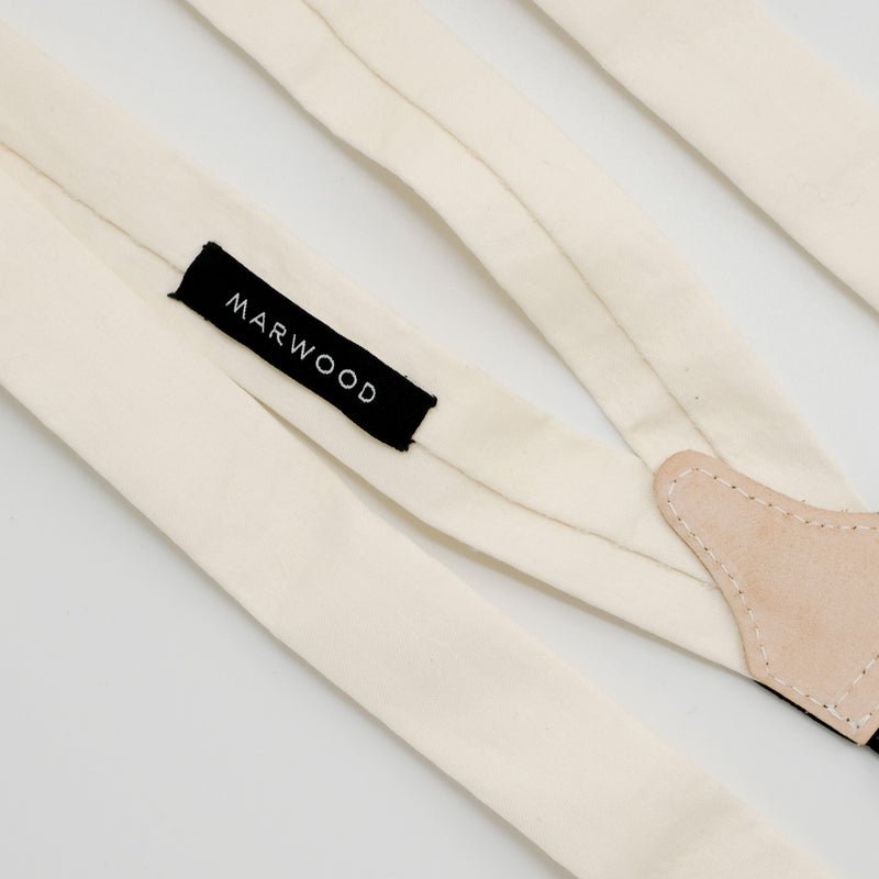 Cream Swiss Cotton Braces / Suspenders Clips