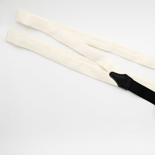 Cream Swiss Cotton Braces / Suspenders Clips