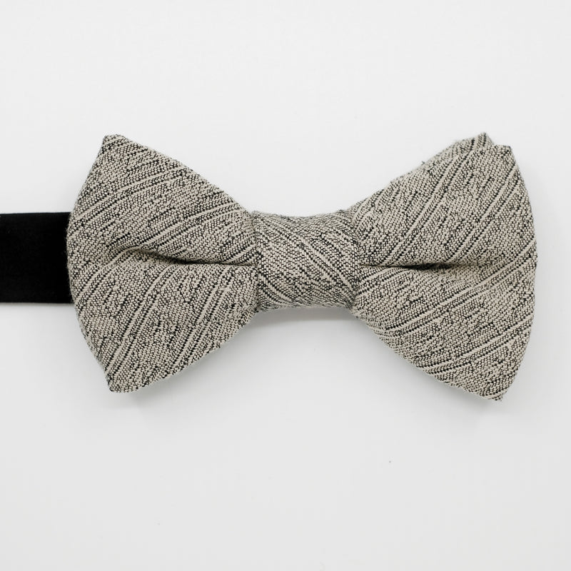 Ready-Tied Grey Jacquard Bow Tie