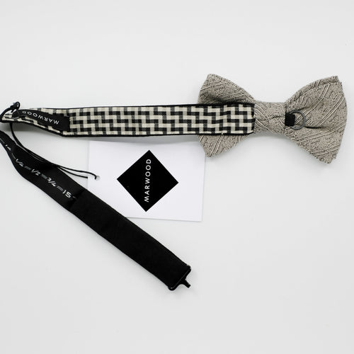 Ready-Tied Grey Jacquard Bow Tie