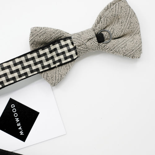 Ready-Tied Grey Jacquard Bow Tie
