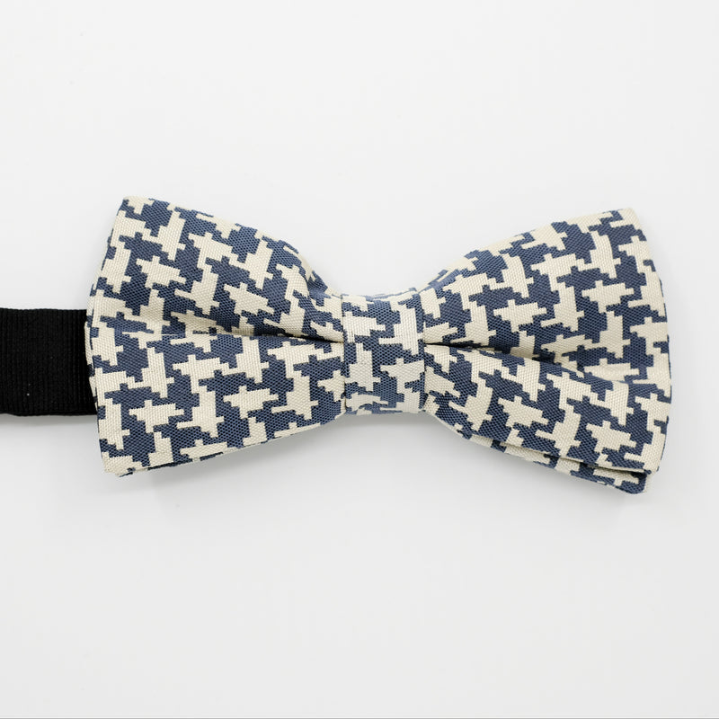 Ready-Tied Houndstooth Silk Jacquard Bow Tie