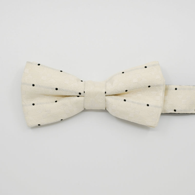 Ready-Tied Cream Gatsby Silk Jacquard Bow Tie