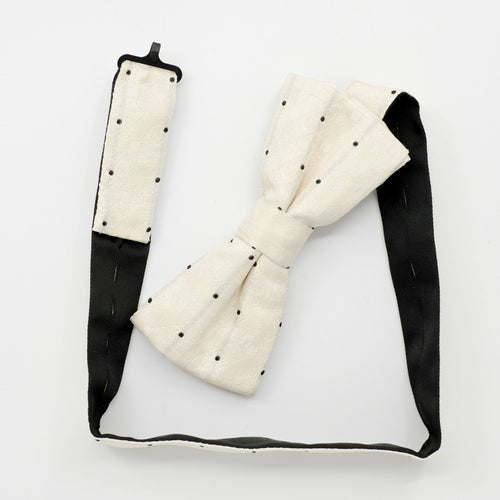 Ready-Tied Cream Gatsby Silk Jacquard Bow Tie