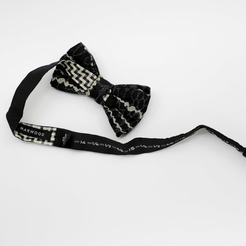 Ready-Tied Black Wave Jacquard Bow Tie