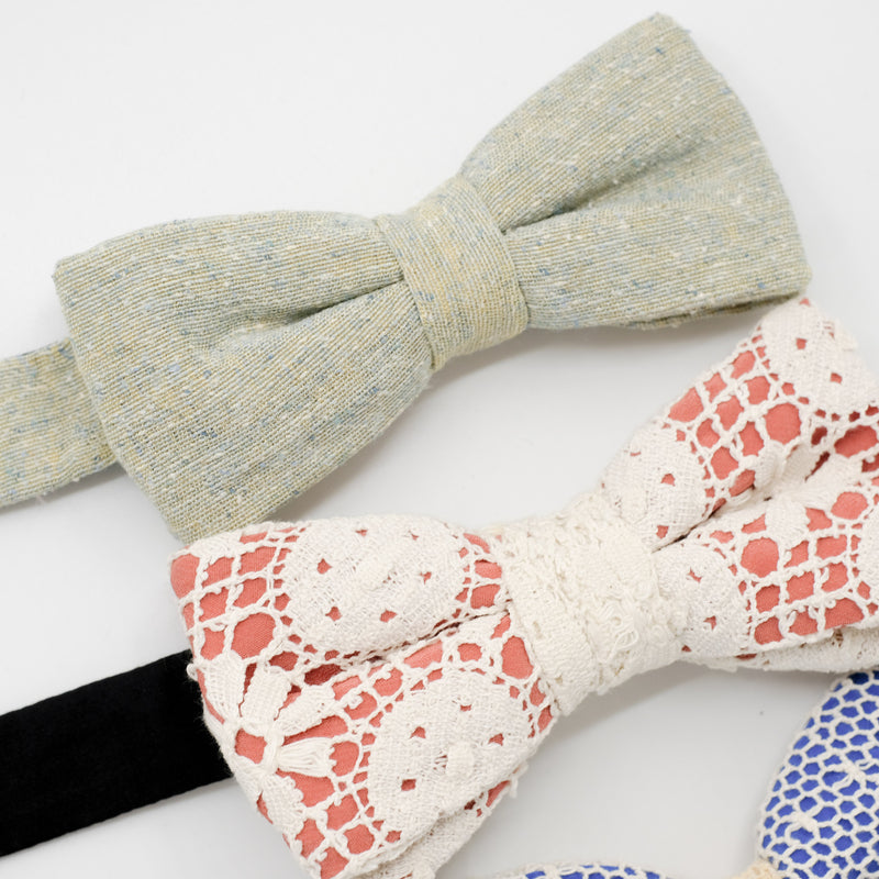 Lace & Woven Bow Tie Trio