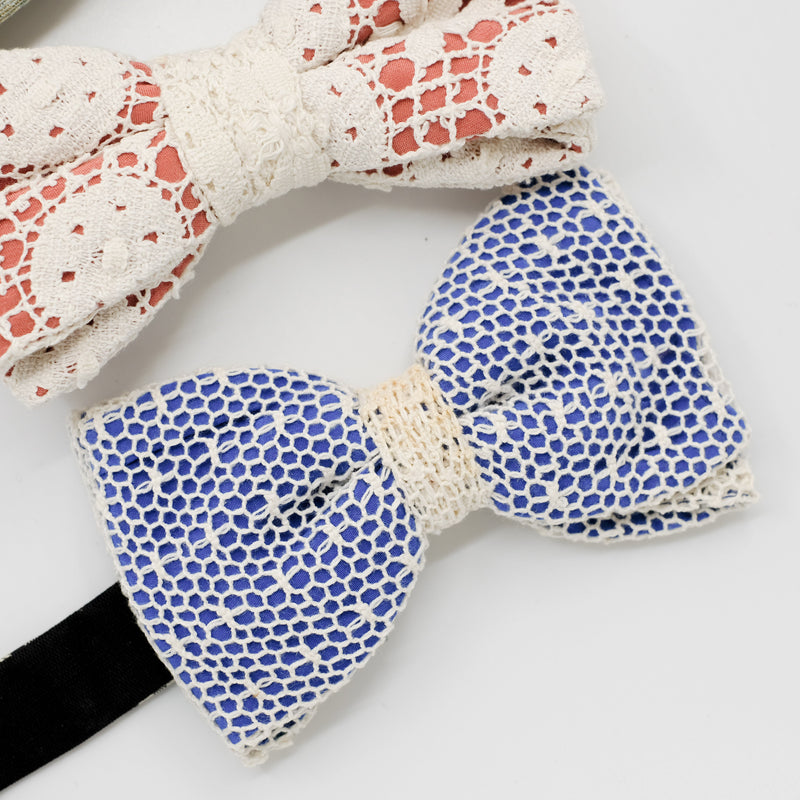 Lace & Woven Bow Tie Trio