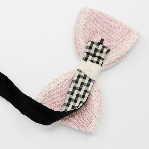Fragile Lace Pink Pre-Tied Bow Tie