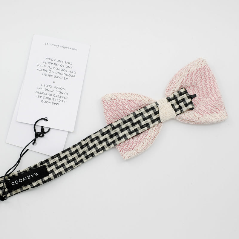 Fragile Lace Pink Pre-Tied Bow Tie