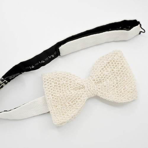 Mesh Lace Unlined Pre-Tied Bow Tie