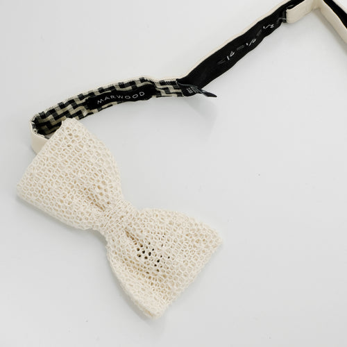 Mesh Lace Unlined Pre-Tied Bow Tie
