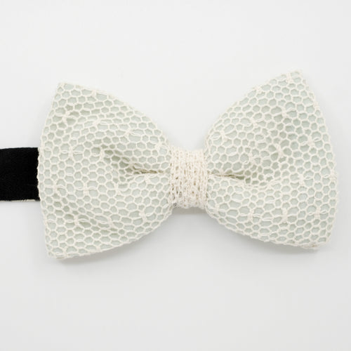 Pale Green Mesh Lace Pre-Tied Bow Tie
