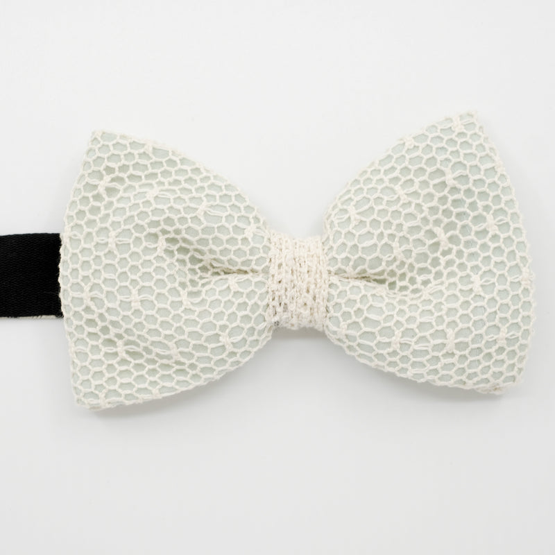 Pale Green Mesh Lace Pre-Tied Bow Tie