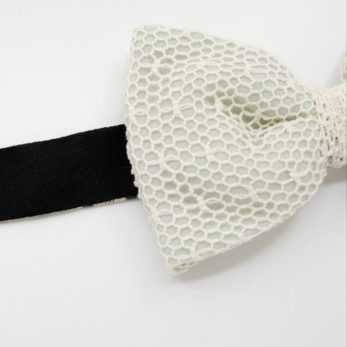 Pale Green Mesh Lace Pre-Tied Bow Tie