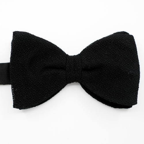 Black Fragile Lace Pre-Tied Bow Tie