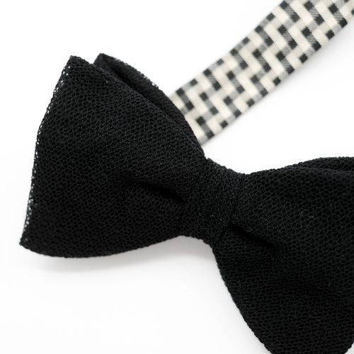 Black Fragile Lace Pre-Tied Bow Tie