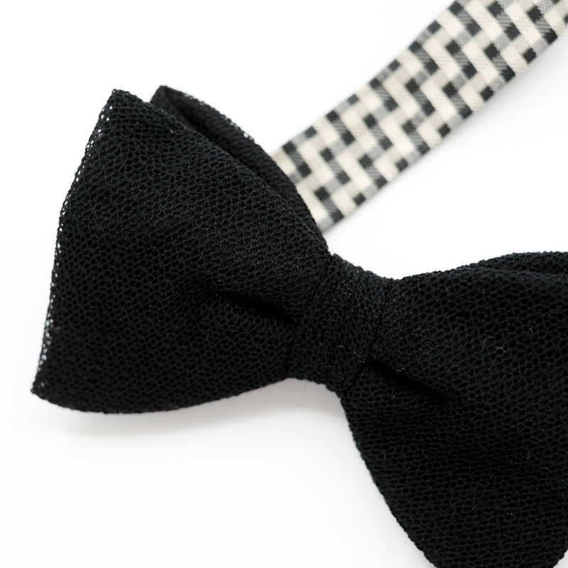 Black Fragile Lace Pre-Tied Bow Tie
