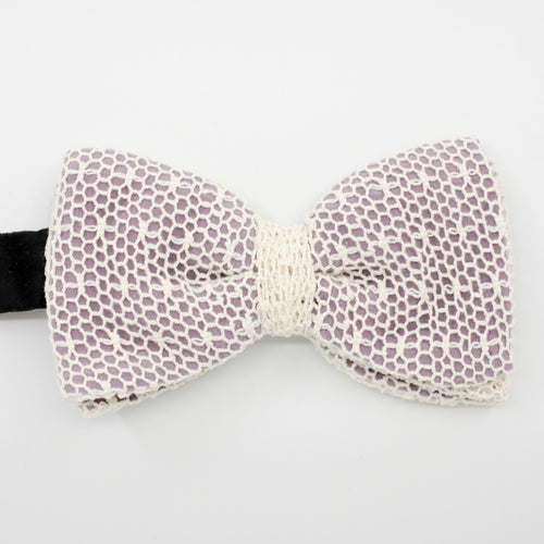 Lilac Mesh Lace Pre-Tied Bow Tie