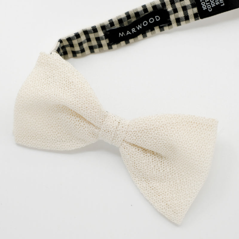 Ecru Fragile Lace Pre-Tied Bow Tie