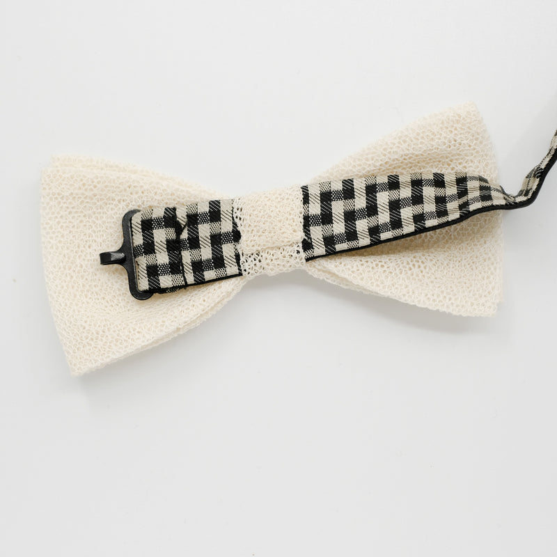 Ecru Fragile Lace Pre-Tied Bow Tie