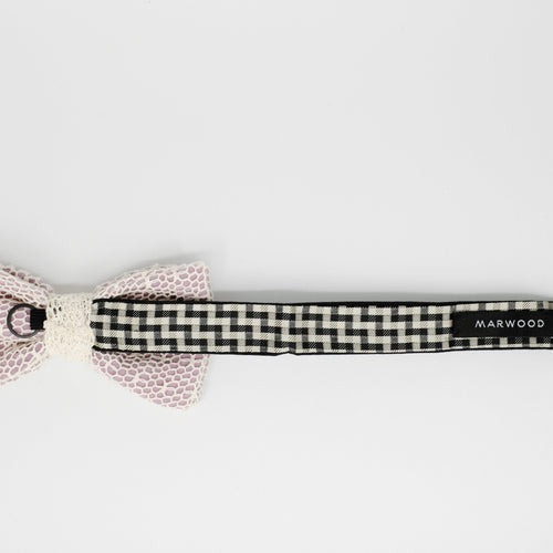 Lilac Mesh Lace Pre-Tied Bow Tie