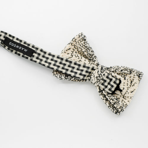 All Fall In | Printed Mesh Lace Pre-Tied Bow Tie
