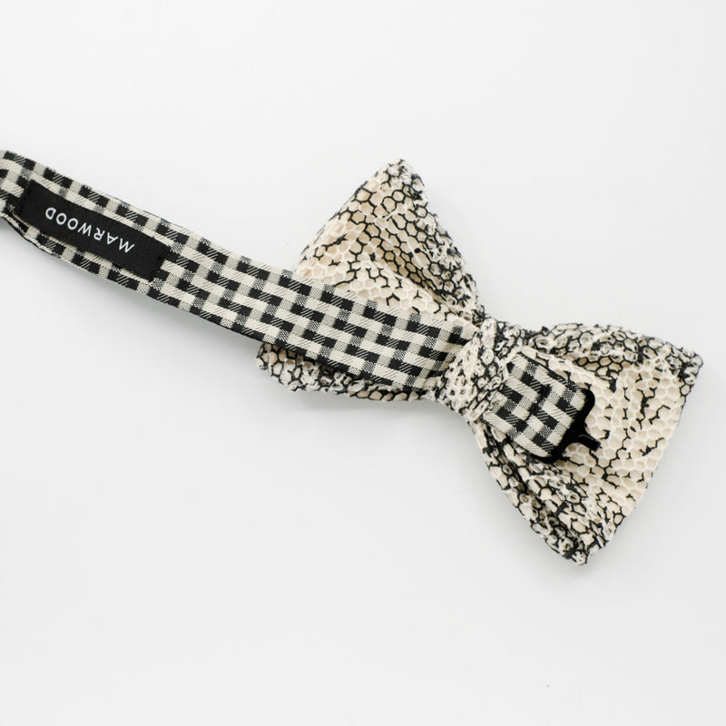 All Fall In | Printed Mesh Lace Pre-Tied Bow Tie
