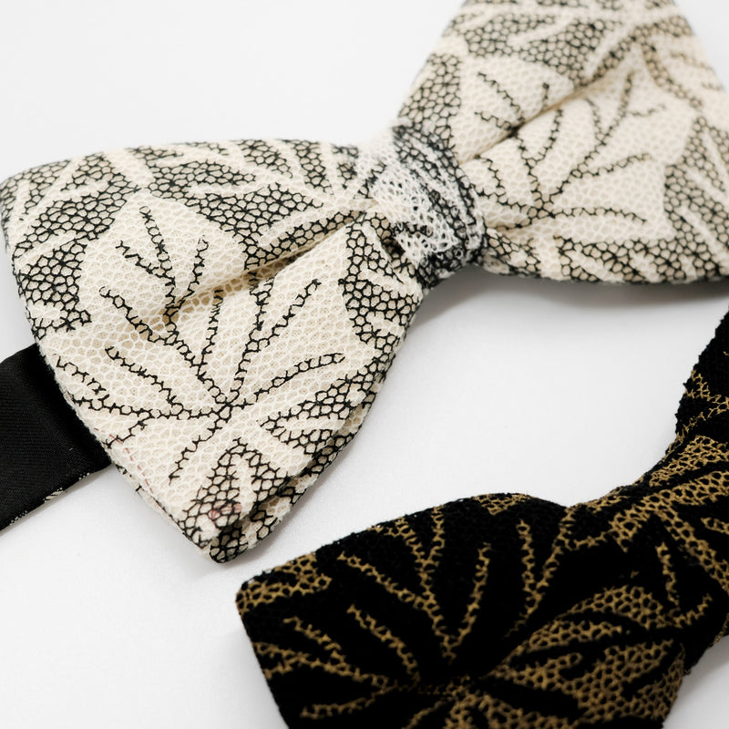 x2 All Fall In | Printed Mesh Lace Pre-Tied Bow Tie