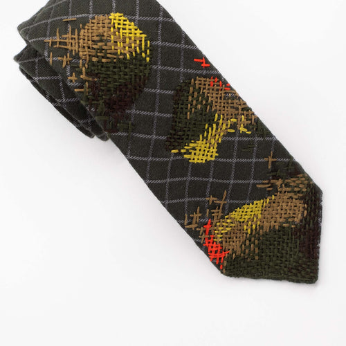 Green 'Organic Embroidered' Tie