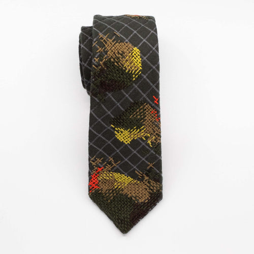 Green 'Organic Embroidered' Tie