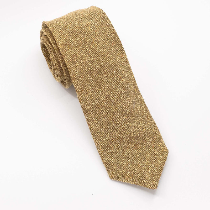 Gold Slub Silk Woven Tie