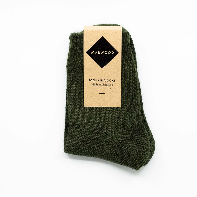 Women's Green Mohair Anklet Socks