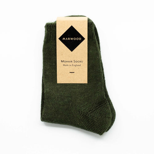 Women's Green Mohair Anklet Socks