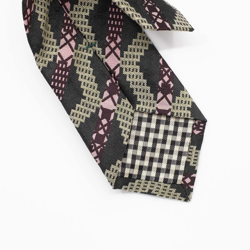 Green Grid Stripe Silk Tie