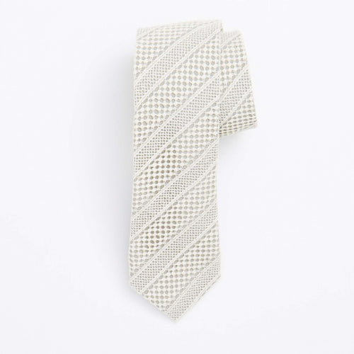 Pale Grey Lace Stripe Tie